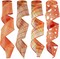 4 rolls of Fall Plaid Burlap Ribbon Thanksgiving Wired Edge Ribbon Wrapping Burlap Ribbon with Harvest Theme for Present Wrapping Fall Thanksgiving Home Decoration (2.48" wide)